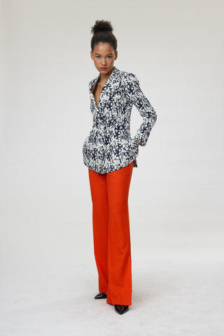 Alessandria Jacket - Classic double breasted  suit jacket in floral navy print