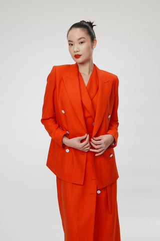 Bristol jacket - Classic double breasted suit jacket in poppy red