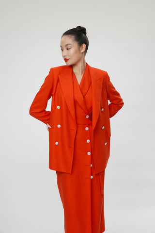 Bristol jacket - Classic double breasted suit jacket in poppy red