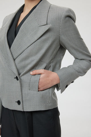 Milano Jacket - Short suit jacket in black & white Birdseye