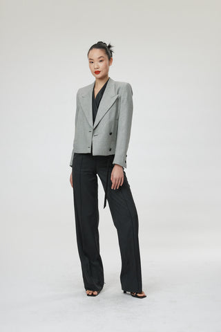 Milano Jacket - Short suit jacket in black & white Birdseye