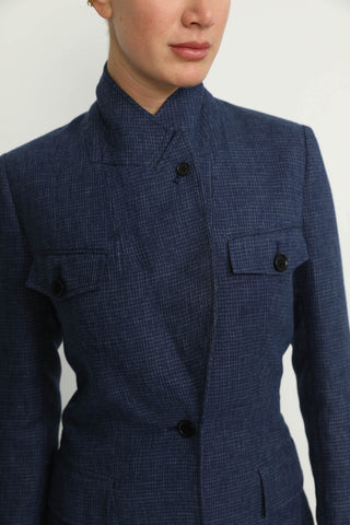 Cologny Jacket - Cologny Denim Blue Check Casual Jacket