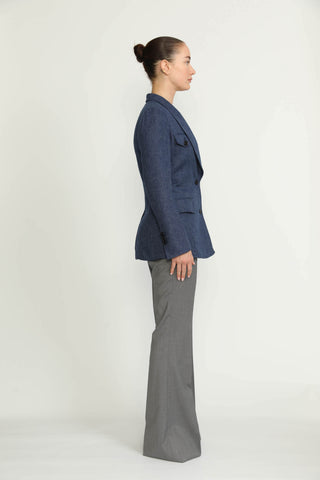 Cologny Jacket - Cologny Denim Blue Check Casual Jacket