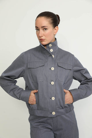 Colombier Jacket - Colombier Denim Blue Pinstripe Utility Jacket