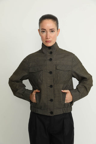 Colombier Jacket - Colombier Khaki Green Check Utility Jacket