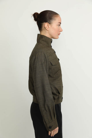 Colombier Jacket - Colombier Khaki Green Check Utility Jacket