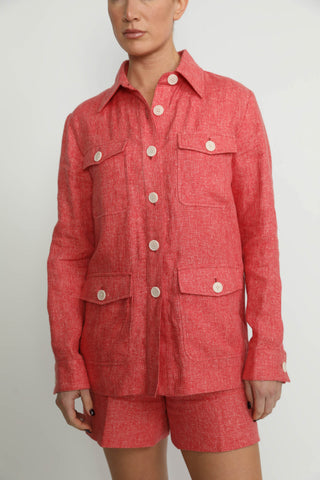 Rolle Shirt Jacket - Rolle Deep Pink Loose Fit Shirt Jacket