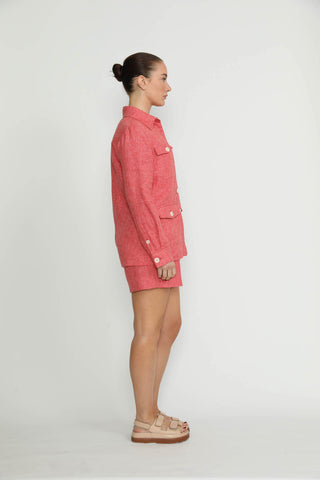 Rolle Shirt Jacket - Rolle Deep Pink Loose Fit Shirt Jacket