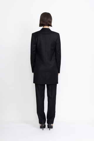 Amal Limited Edition Jacket - Tuxedo double-breasted jacket with satin lapel in black