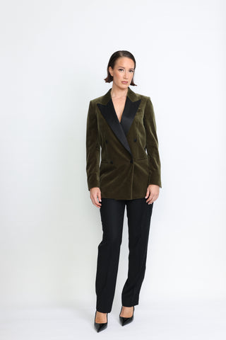 Amarante Limited Edition Jacket - Tuxedo style  jacket in forest green velvet