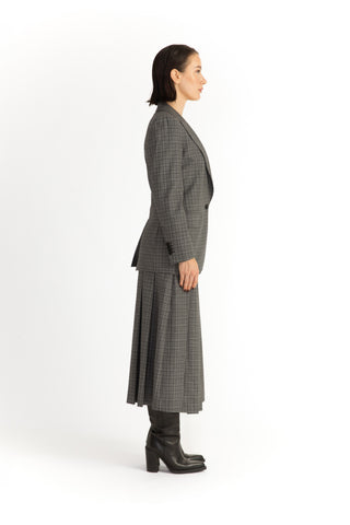 Amora Jacket - Single-breasted jacket in grey check