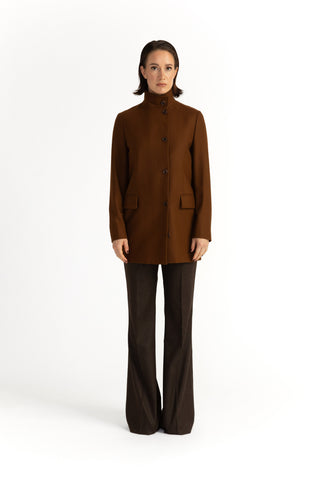 Avesta Jacket - Straight cut jacket in brown