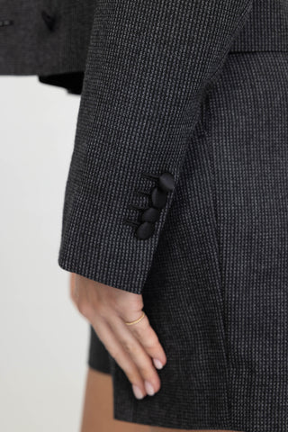 Solna Limited Edition Jacket - Cropped jacket in charcoal pinstripe