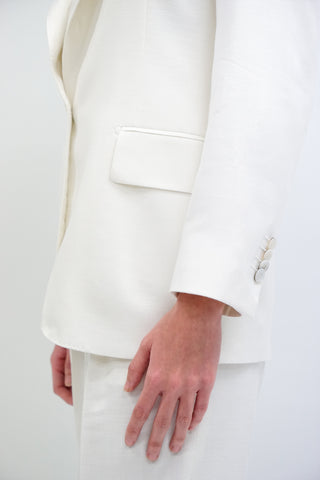 Amora Jacket - Single-breasted suit jacket in white