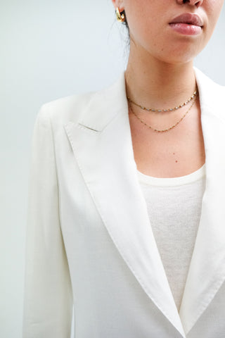 Amora Jacket - Single-breasted suit jacket in white