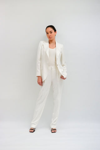 Amora Jacket - Single-breasted suit jacket in white