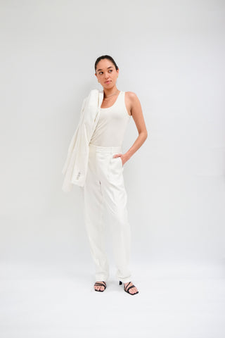 Amora Jacket - Single-breasted suit jacket in white