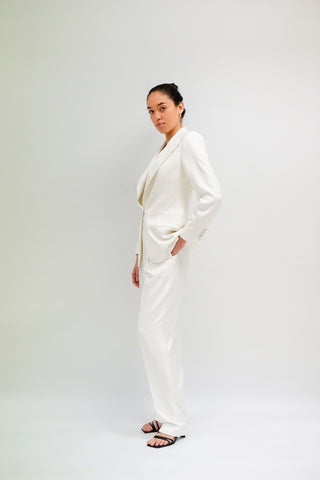 Amora Jacket - Single-breasted suit jacket in white