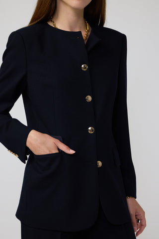 Lelystad Jacket & Umea Trousers in Navy Crepe