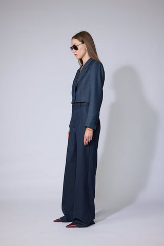 Tiel Jacket limited edition - Cropped tuxedo jacket in navy