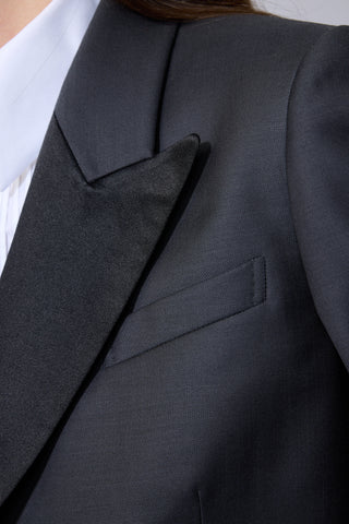 Tiel Jacket Limited Edition - Cropped tuxedo jacket  in charcoal grey