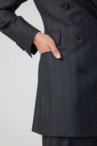 Amsterdam Jacket & Hagfords Trousers in Charcoal Black Pinstripe