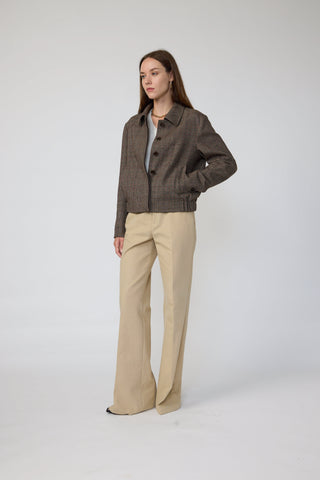Almere Jacket - Bomber jacket in brown tartan