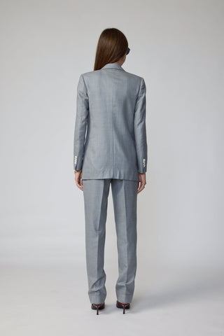 Amarante Jacket - Double breasted suit jacket in silver grey