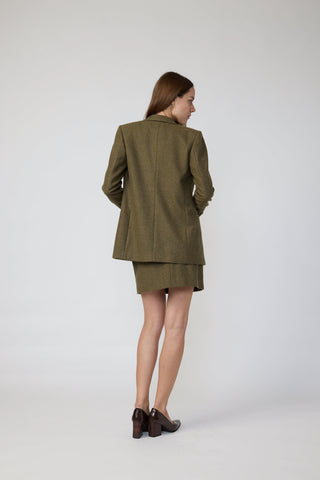 Amarante Jacket & Arnhem Skirt in Khaki Basketweave