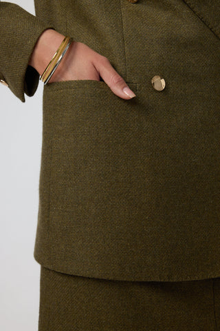 Amarante Jacket & Arnhem Skirt in Khaki Basketweave