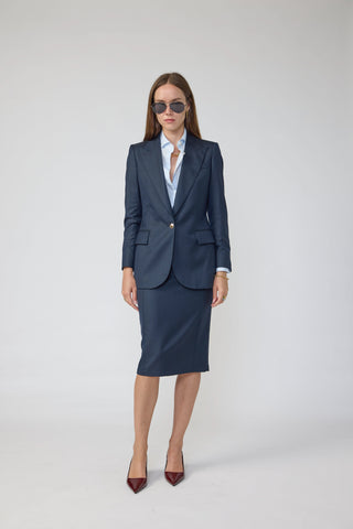 Amora Jacket - single breasted suit jacket in navy