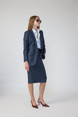 Amora Jacket - single breasted suit jacket in navy
