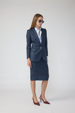 Amora Jacket - single breasted suit jacket in navy