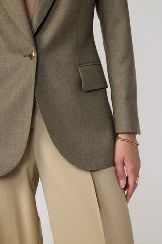 Amora Jacket - Single-breasted suit jacket in khaki