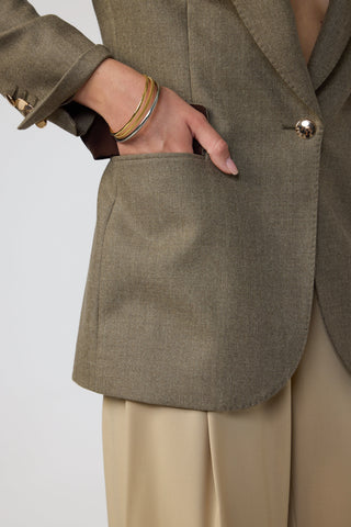 Amora Jacket - Single-breasted suit jacket in khaki