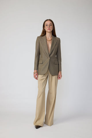 Amora Jacket - Single-breasted suit jacket in khaki