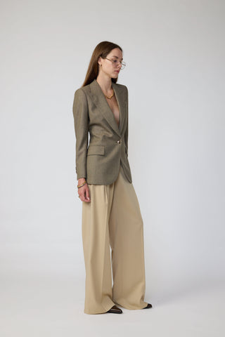 Amora Jacket - Single-breasted suit jacket in khaki