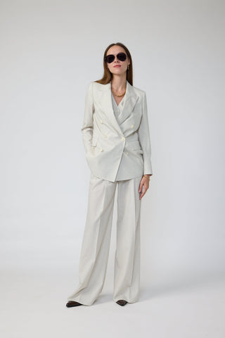 Bristol Jacket - Straight cut boyfriend style jacket in vanilla white