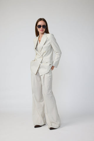 Bristol Jacket - Straight cut boyfriend style jacket in vanilla white
