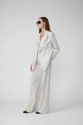Bristol Jacket - Straight cut boyfriend style jacket in vanilla white