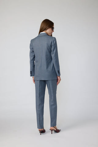 Canberra Jacket & Castelo Branco Trousers in Blue Dogtooth