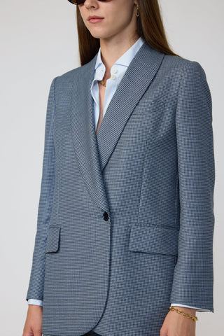 Canberra Jacket & Castelo Branco Trousers in Blue Dogtooth
