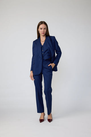 Canberra Jacket - Shawl lapel jacket in navy