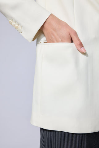 Canberra Jacket Limited Edition- Shawl lapel jacket in white