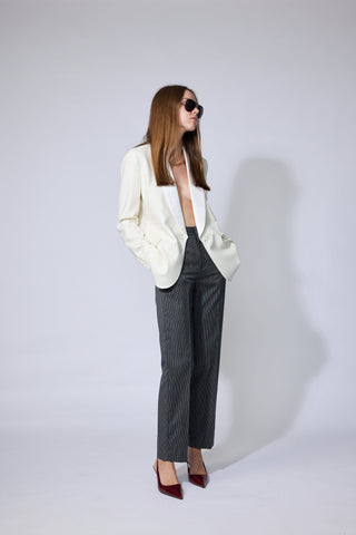 Canberra Jacket Limited Edition- Shawl lapel jacket in white