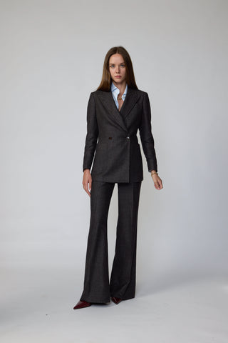 Nora Jacket - Casual jacket in brown glencheck