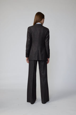 Nora Jacket & Bordeaux Trousers in Brown Glencheck