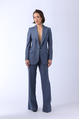 Amora Jacket & Bordeaux Trousers in Dusty Blue