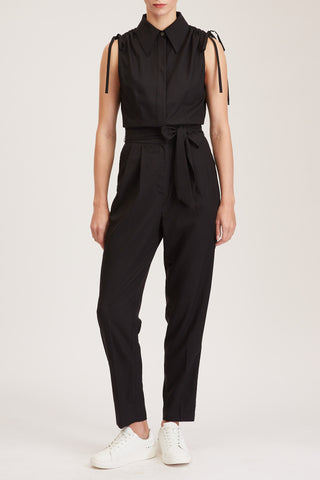 Margate Jumpsuit -  Sleeveless jumpsuit in black wool