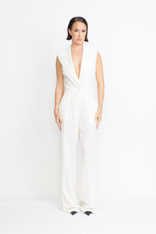 Vetlanda Limited Edition Jumpsuit - Sleeveless evening jumpsuit in white